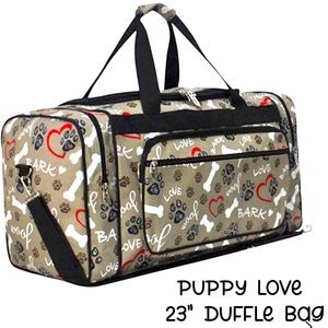 NWT - Puppy Love 23" Canvas Duffle Bag